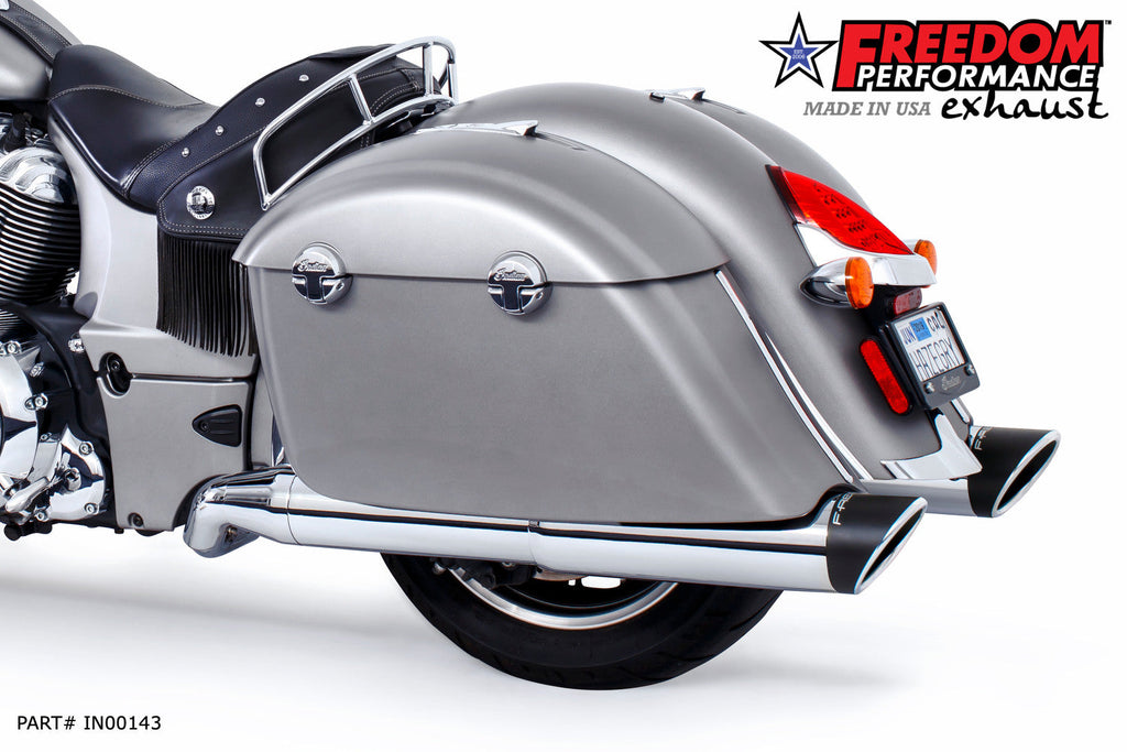 Freedom Performance INDIAN CHIEFTAIN / ROADMASTER / SPRINGFIELD / CHALLENGER/ PURSUIT / ELITE W/ HARD BAGS 2-INTO-1 "LEFT-SIDE ONLY" GHOST PIPE 2014-PRESENT