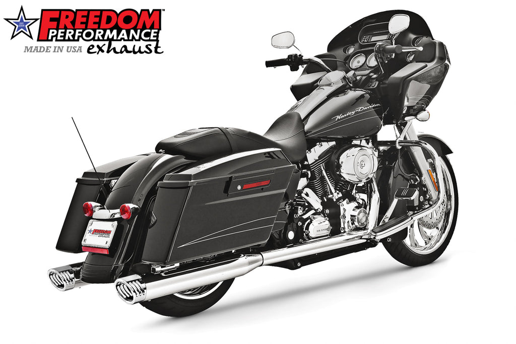 Freedom Performance HARLEY TOURING 4" 5 STEPPED RACING COMPLETE TRUE DUAL SYSTEM 1995-2016