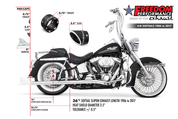 Freedom Performance HARLEY SOFTAIL 2.5" CLASSIC TRUE-DUALS FULL SYSTEM Fits 1986-2006 or 2007-2017 BUNDLE