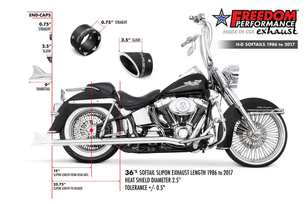 Freedom Performance HARLEY SOFTAIL 2.5" CLASSIC TRUE-DUALS FULL SYSTEM Fits 1986-2006 or 2007-2017 BUNDLE