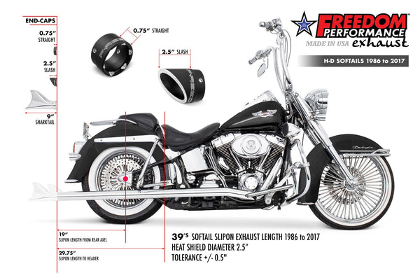 Freedom Performance HARLEY SOFTAIL 2.5" CLASSIC TRUE-DUALS FULL SYSTEM Fits 1986-2006 or 2007-2017 BUNDLE