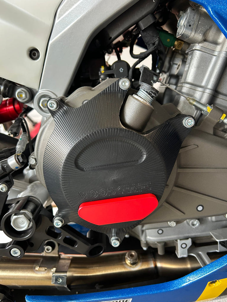 Woodcraft 60-0761RC Aprilia RS457 RHS Clutch Cover Protector UHMW Plastic w/ Skid Plate