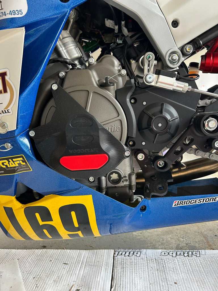 Woodcraft 60-0761LC Aprilia RS457 LHS Stator Cover Protector UHMW Plastic  w/ Skid Plate