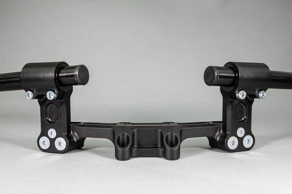 Adjustable Riser Clipon Adapter Plate w/ XL Black Bars Ducati Scrambler - Woodcraft Technologies