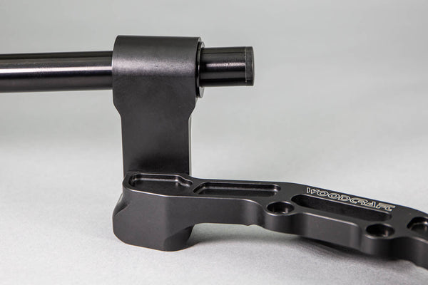 Adjustable Riser Clipon Adapter Plate w/ XL Black Bars Ducati Scrambler - Woodcraft Technologies