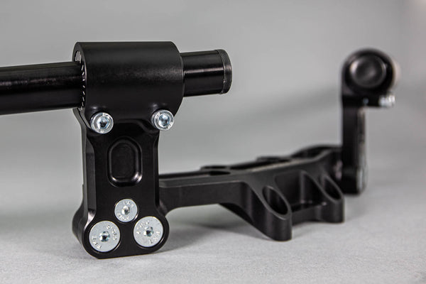 Adjustable Riser Clipon Adapter Plate w/ XL Black Bars Ducati Scrambler - Woodcraft Technologies