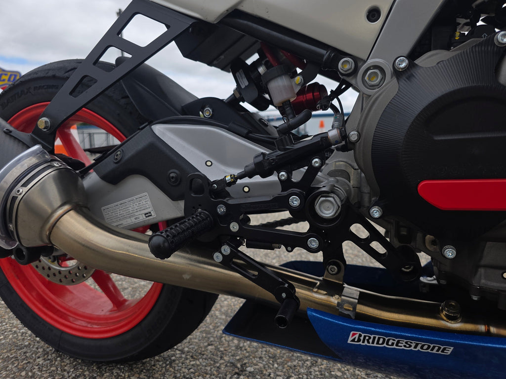 Woodcraft 05-0761B Aprilia RS457, Tuono 457 Adjustable Rearset Kit Complete W/Pedals