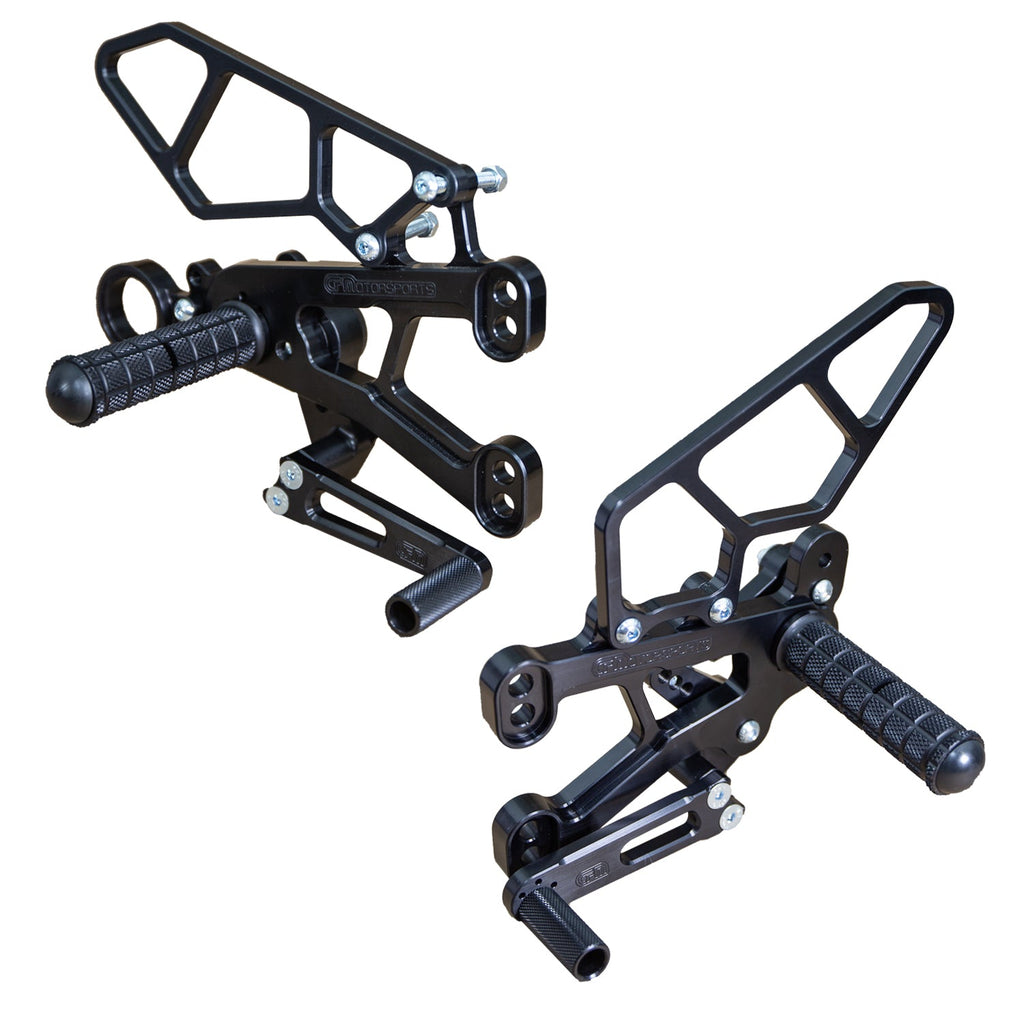 05-0750B BMW S1000RR 2009-14 HP4 2013-14 Complete Rearset Kit w/ Pedals - STD Shift - Woodcraft Technologies