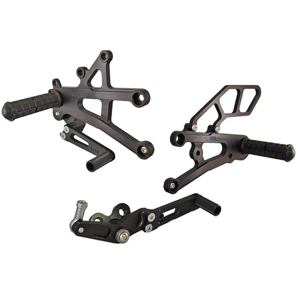 Woodcraft 05-0512B Triumph Daytona 675/R/Street Triple Rearsets  - GP Shift w/QS Rod - RACE USE ONLY (No Side Stand) image 1