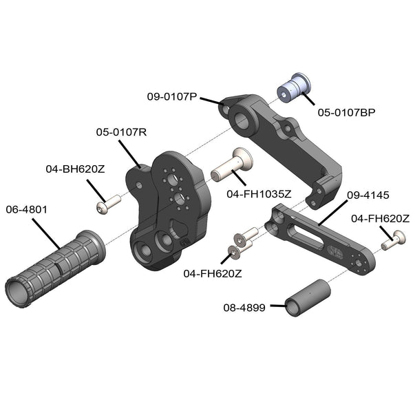 Woodcraft 05-0107B Kawasaki Z125 Rearset Complete  - STD Shift image 4