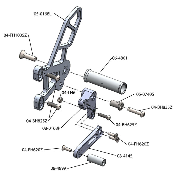 Woodcraft 05-0168B 2011-15 Kawasaki ZX-10R Rearset  - STD Shift image 3