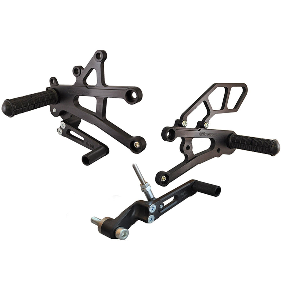 Woodcraft 05-0508B Triumph Street Triple Rearset Kit, GP Shift W/O QS - Complete W/Shift and Brake Pedals image 1