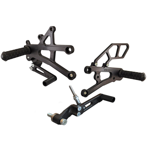 Woodcraft 05-0508B Triumph Street Triple Rearset Kit, GP Shift W/O QS - Complete W/Shift and Brake Pedals image 1
