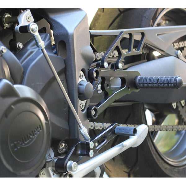 Woodcraft 05-0508B Triumph Street Triple Rearset Kit, GP Shift W/O QS - Complete W/Shift and Brake Pedals image 2