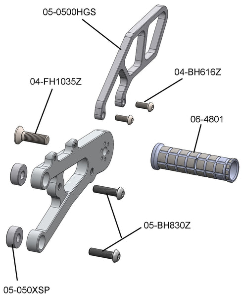 Woodcraft 05-0511B Triumph Daytona 675/Street Triple Rearset  - GP Shift w/o QS - RACE ONLY (No Side Stand) image 4