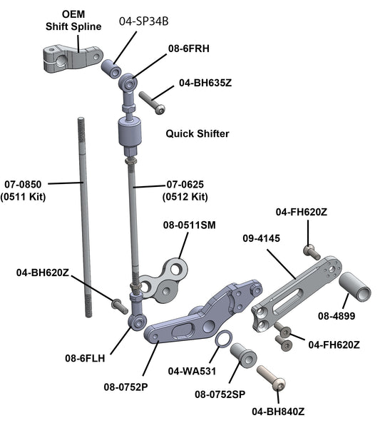 Woodcraft 05-0511B Triumph Daytona 675/Street Triple Rearset  - GP Shift w/o QS - RACE ONLY (No Side Stand) image 5