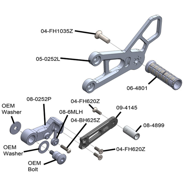 Woodcraft 05-0252B Suzuki GSX-R1000 Rearset image 2