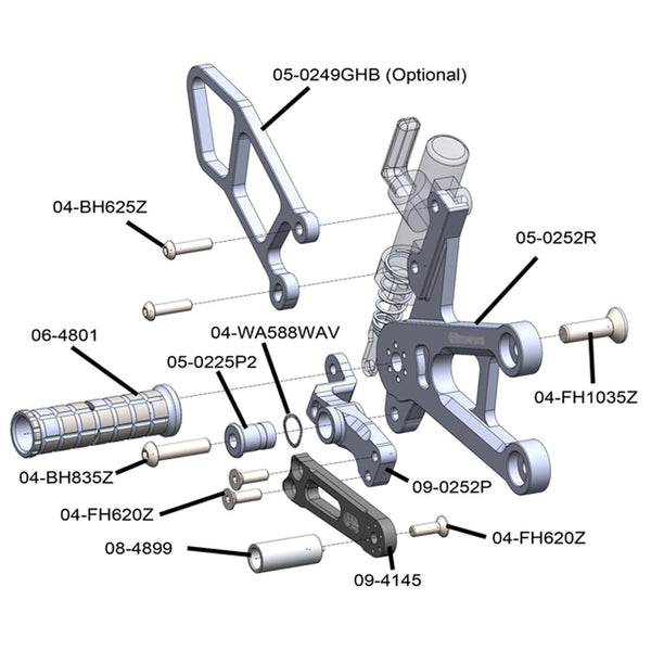 Woodcraft 05-0252B Suzuki GSX-R1000 Rearset image 3