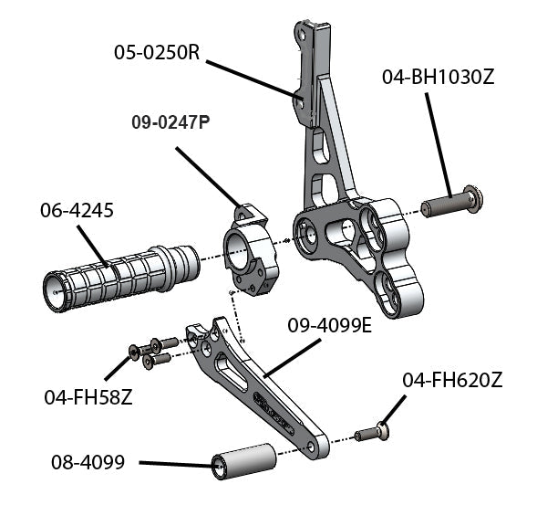 Woodcraft 05-0250B Suzuki GSX-R600/750/1000 Rearset image 4
