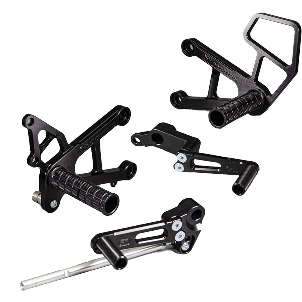 Woodcraft 05-0147B 2007-08 Kawasaki ZX6/636 Complete Rearset - STD/GP Shift image 1