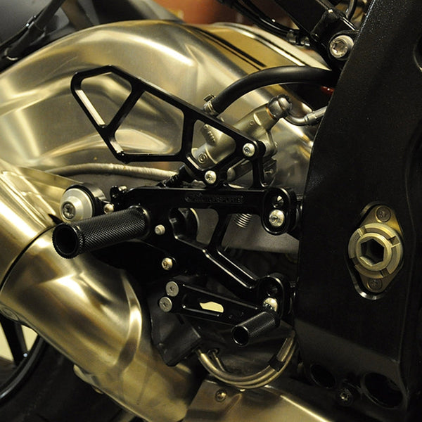 05-0751B BMW S1000RR 2009-14 HP4 2013-14 Complete Rearset Kit w/ Pedals - GP Shift - Woodcraft Technologies