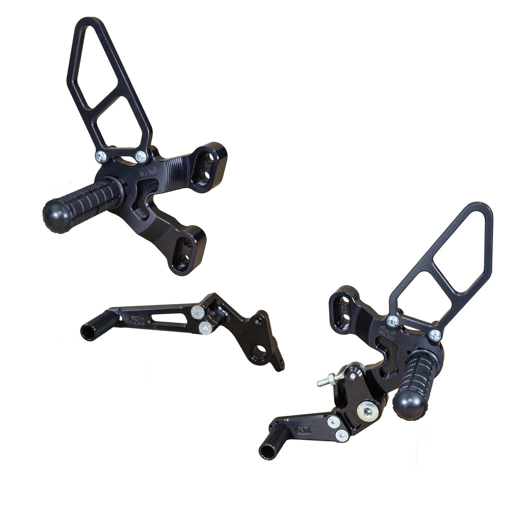 05-0641B Ducati 1198SP 2008-09 848 EVO 2011-13 Complete Rearset Kit w/ Pedals - GP Shift  w/ Factory QS - Woodcraft Technologies