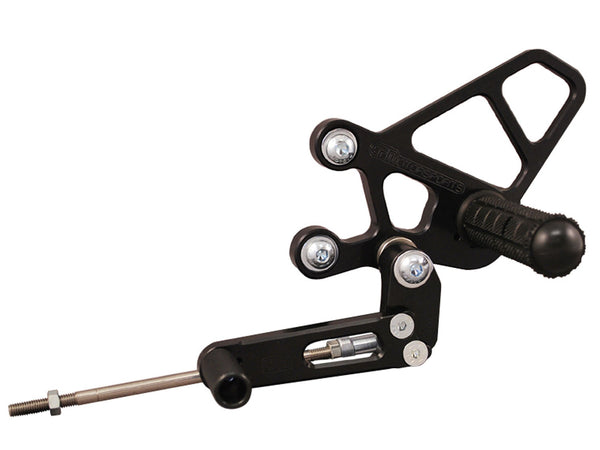 05-4131EB Kawasaki Ninja 250 2008-12 Complete Rearset Kit w/ Pedals - STD/GP Shift - Woodcraft Technologies