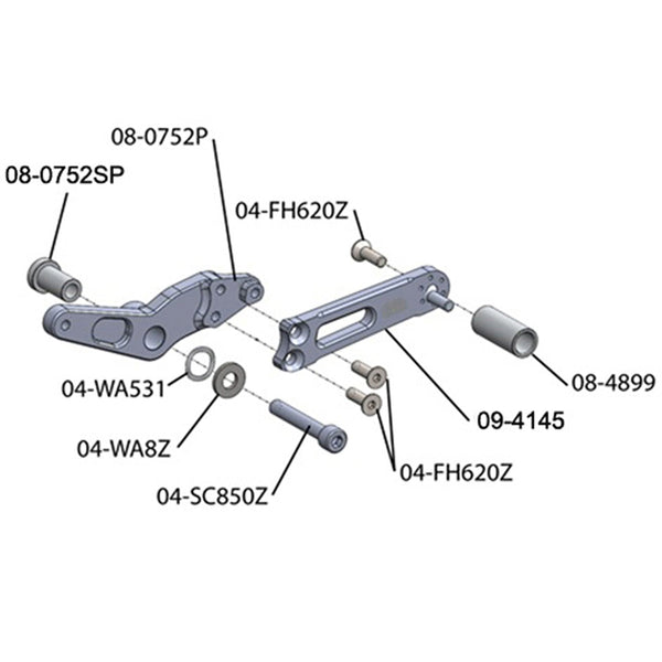 08-7752 Shift Conversion Kit, BMW S1000RR 2009-14 Race Only - Woodcraft Technologies