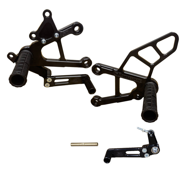 Woodcraft 05-0152B Kawasaki ZX636R Complete Rearset Kit -  GP Shift  w/ OEM QS