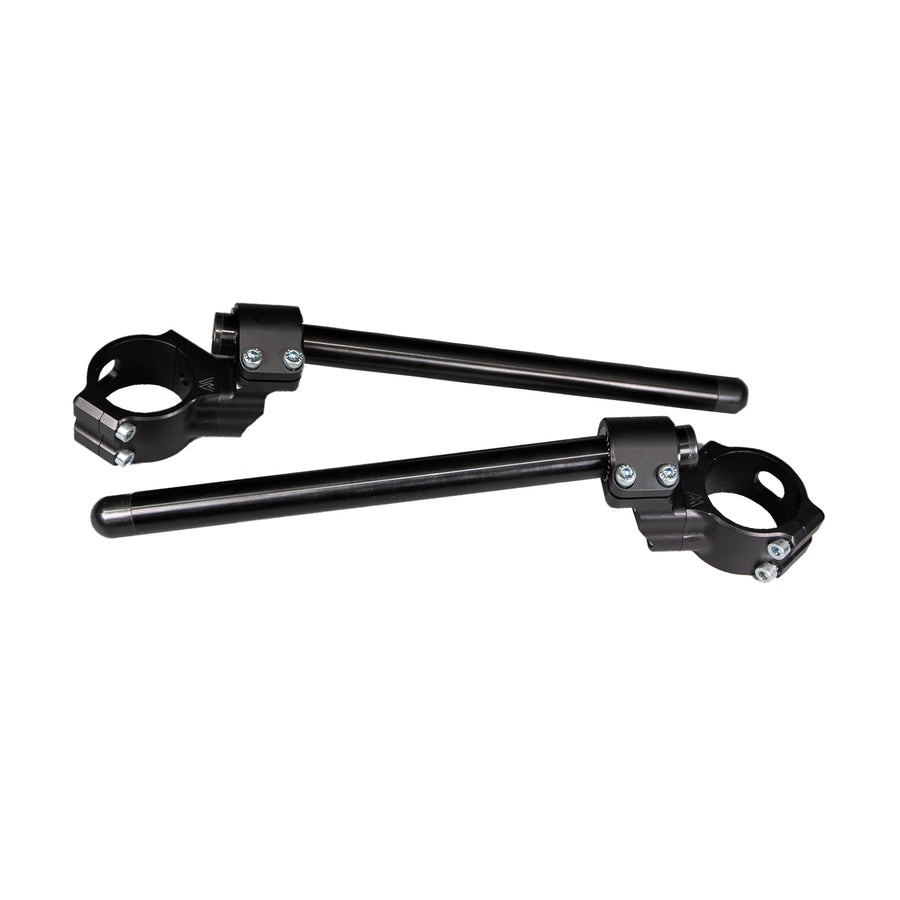 Suzuki GSXR600/750 2011-20 Adjustable 35mm Side Mount Clip-on Riser set -12in Black Bars - Woodcraft Technologies