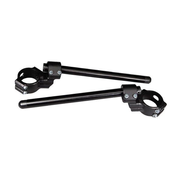 Suzuki GSXR600/750 2011-20 Adjustable 35mm Side Mount Clip-on Riser set -12in Black Bars - Woodcraft Technologies