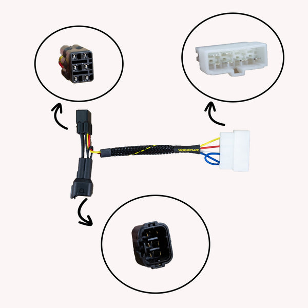Woodcraft 43-0118 2002-06 Kawasaki ZX12R Keyswitch Elimination Harness image 2