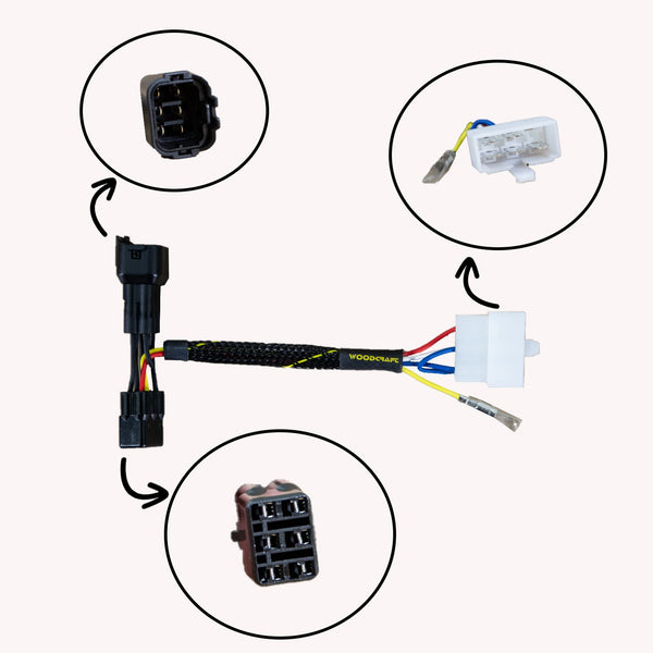 Woodcraft 43-0117 2000-01 ZX12R Keyswitch Elimination Harness image 2