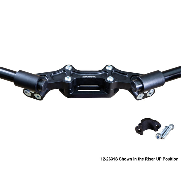 Woodcraft Ducati Monster 821 2014-17 Clipon Adapter Plate w/ STD black bars, Res. Spacer 1 inch Standard Rise