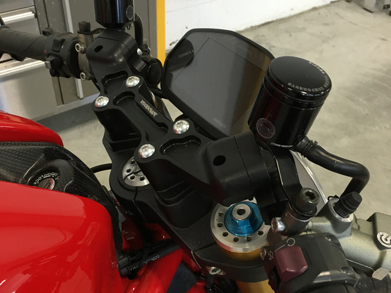 Woodcraft Ducati Monster 1200 Clipon Adapter Plate w/ Std. Black Bars and  Res. Spacer