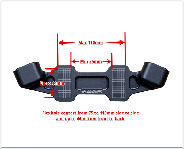 Woodcraft Universal Clipon Adapter Plate with Risers & Bars