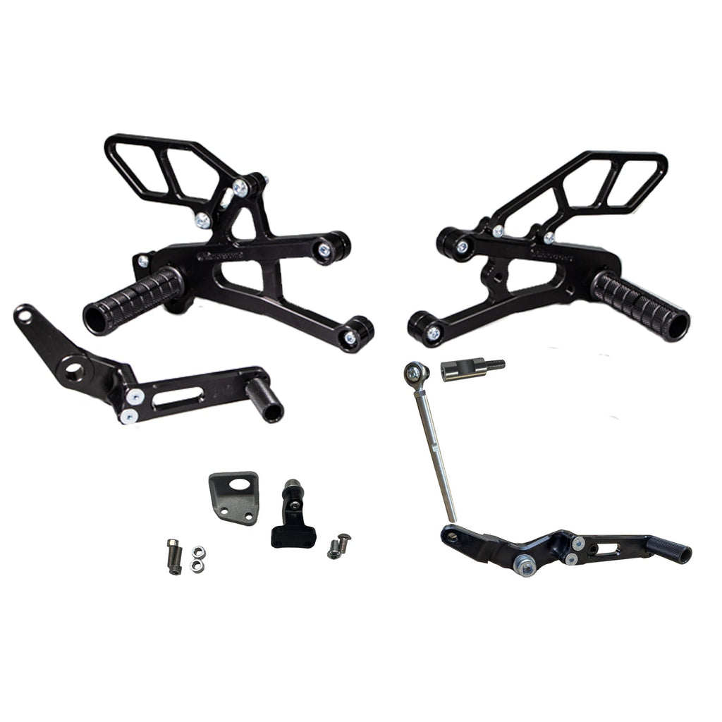 Woodcraft 05-0518B Triumph Daytona Moto 2 Complete Rearset Kit w/Pedals