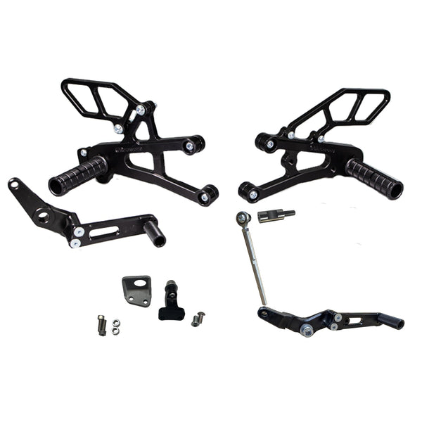 Woodcraft 05-0518B Triumph Daytona Moto 2 Complete Rearset Kit w/Pedals