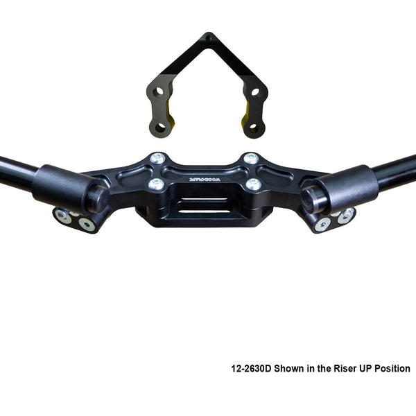 Woodcraft Ducati Monster 1200R 2016-19 Clipon Adapter Plate W/Steering Damper Mount Black Bars