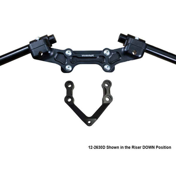 Woodcraft Ducati Monster 1200R 2016-19 Clipon Adapter Plate W/Steering Damper Mount Black Bars