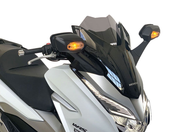 WRS dark smoke sport windscreen installed on Honda Forza 300