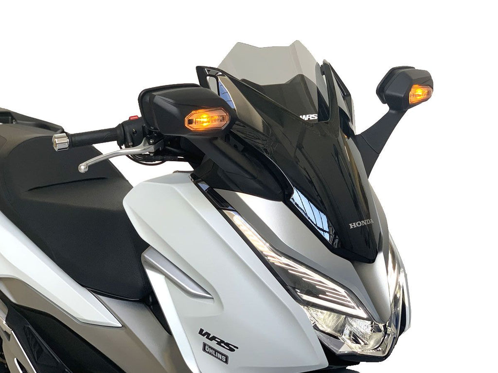 WRS smoke sport windscreen installed on Honda Forza 300