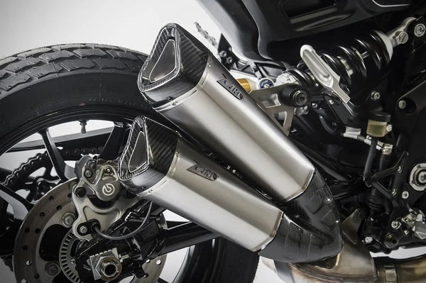 ZARD Exhaust Slip-On Indian FTR1200 2018-2024 Titanium W/ Carbon Caps