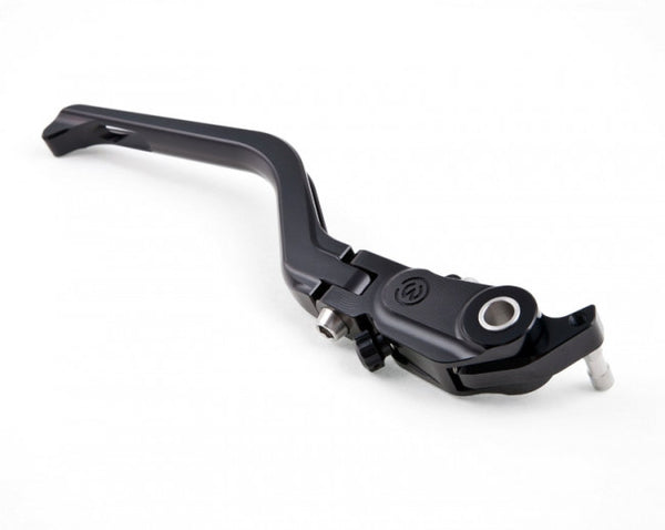 MOTOCORSE NEW STYLE BILLET ADJUSTABLE FOLDING BRAKE LEVER FOR BREMBO SEMIRADIAL BRAKE MASTER CYLINDER, BLACK or SILVER