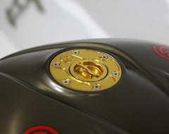 MOTOCORSE ALUMINIUM TANK PLUG Quick action 848/1098/1198 - 748916/996/998, MONSTER > 07  (BLACK/SILVER/GOLD COLOR)