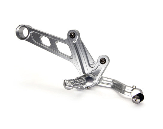 MOTOCORSE FOOTPEGS KIT WITH TITANIUN SCREWS SILVER ANODIZED STANDARD SHIFT