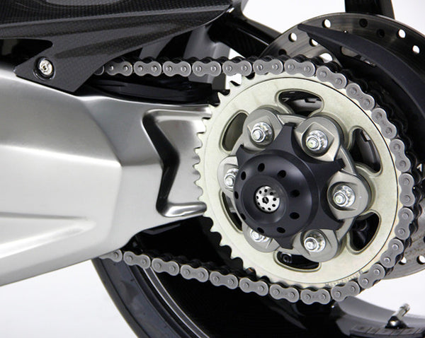 MOTOCORSE SPINNER DESIGN CNC WHEEL NUT CAP WITH REAR AXLE SLIDER