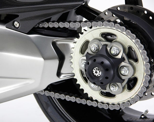 MOTOCORSE SPINNER DESIGN CNC WHEEL NUT CAP WITH REAR AXLE SLIDER