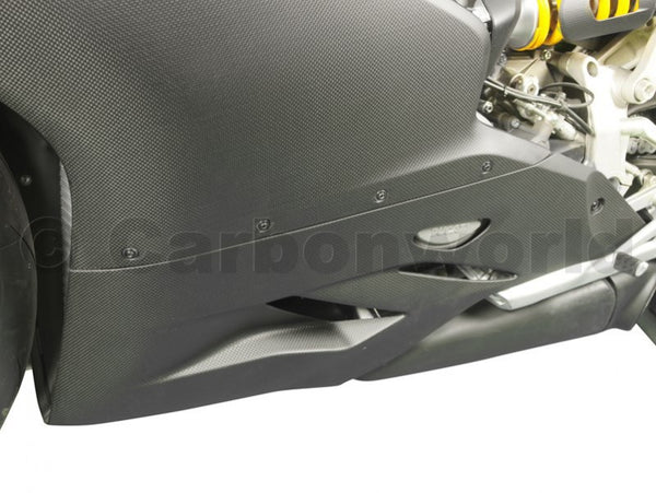 MATTE CARBON BELLY PAN FOR DUCATI PANIGALE 899 1199 959 1299 S BY CARBONWORLD