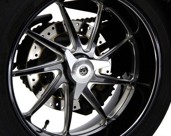 MOTOCORSE SPINNER DESIGN CNC WHEEL NUT CAP WITH REAR AXLE SLIDER